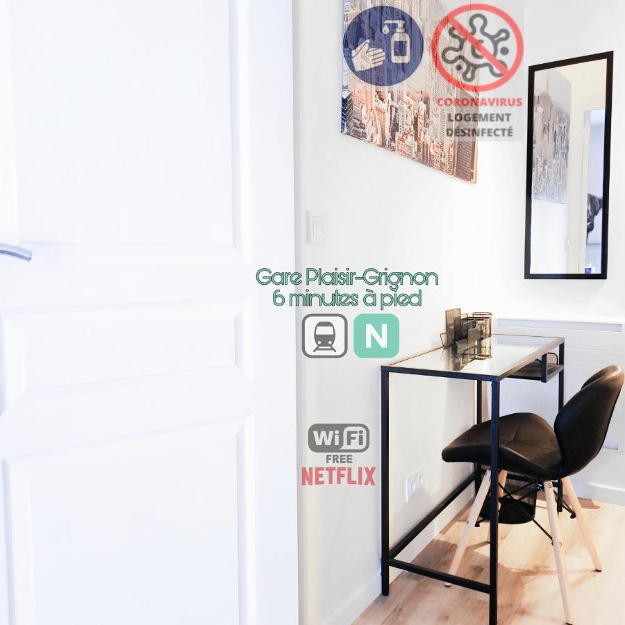 Detente & Jardin By Beds4Wanderlust - Charmant T2 Avec Jardin - Gare Plaisir-Grignon, Versailles 20Km Екстериор снимка